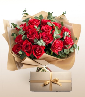 Valentine's Day Red Roses And Chocolates