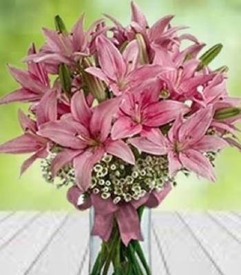 Pink Asiatic lily Flower Bouquet