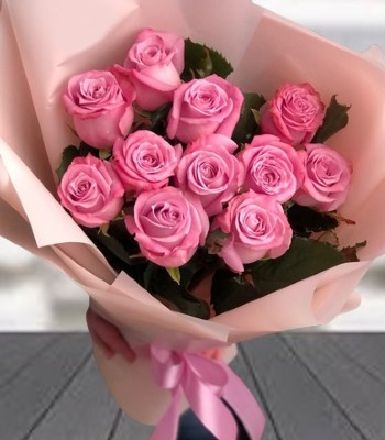 Pink Rose Bouquet - 12 Stem Pink Roses