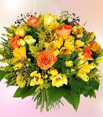 Mixed Yellow Seasonal Flowers Bouquet