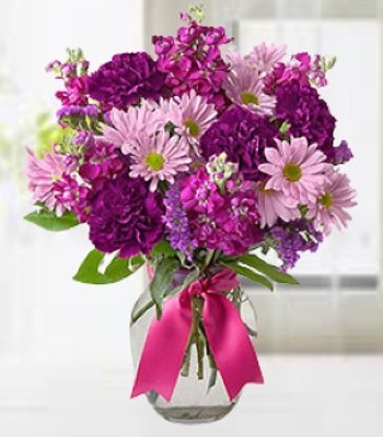 Mix Fower Bouquet - Purple Seasonal Flowers