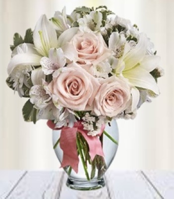 Mix Flowers - Rose, Asiatic Lily and Alstroemeria Bouquet