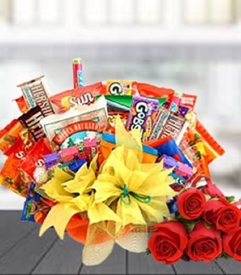 Flower & Chocolate Gift Basket