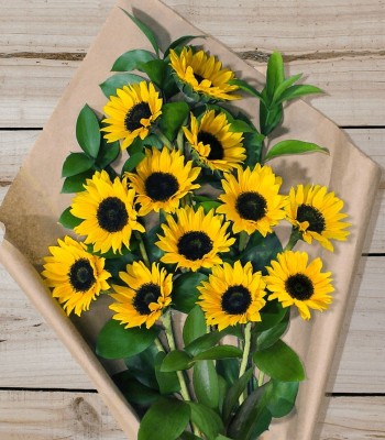 11 Sunflowers Hand-Tied By Experts