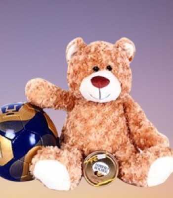 Pumas Fan - Soccer Football Teddy Bear with Chocloate Box