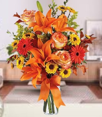 Mixed Flowers In Vase