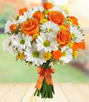 Mix Flowers - Rose, Gerbera Daisy and Chrysanthemum Bouquet