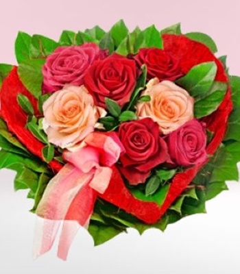 Sweet Heart - Heart Shaped Roses Bouquet