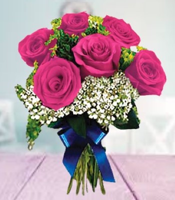 6 Pink Roses