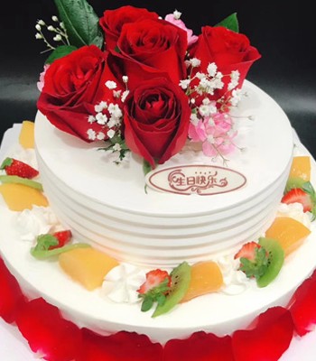 Two Layer Fruit Cake - 6+8 Inches
