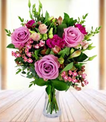 Flowers For Her - Purple Roses With Other Fine Blooms
