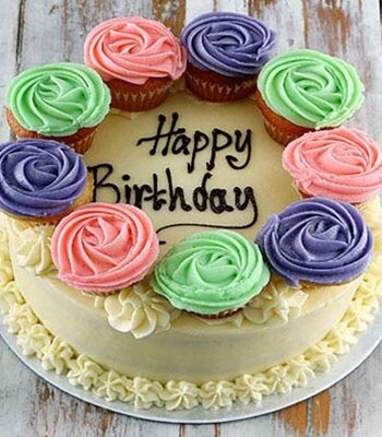 Vanilla Happy Birthday Cake - 91.68oz/ 2.5kg