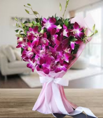 Purple Orchid Bouquet - 12 Stems