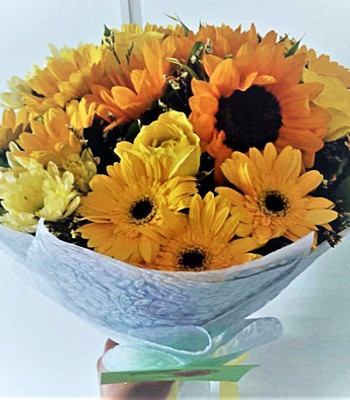 Sunflower Bouquet with Rose & Gerbera