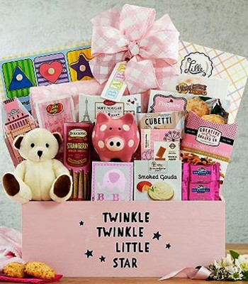 New Born Baby's Girl Gift Basket