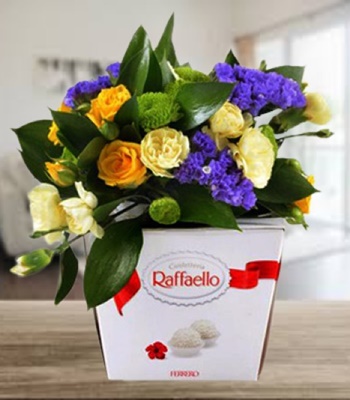 Flower Decoration on a Box of Raffaello Chocolates