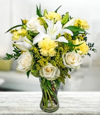 Lily and Delphinium Flower Bouquet