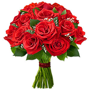 Valentine's Day Dozen Red Roses Bouquet