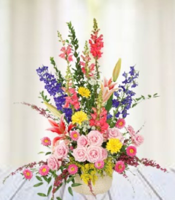 Mix Flowers in Basket