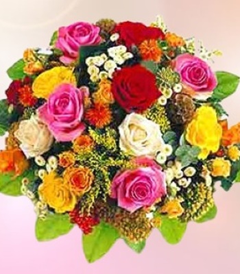 Nature Masterpiece - Roses and Chrysanthemums Hand-Tied Bouquet