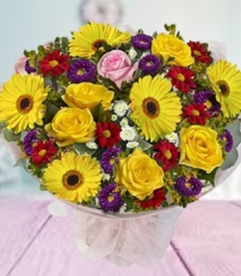 Mix Flowers - Garden Flowers Like Roses and Gerberas