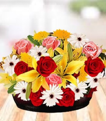 Mix Flower Bouquet - Lily, Rose and Gerbera Daisy