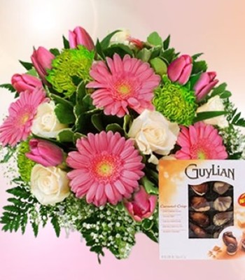 Royal Celebrations - Seasonal Mix Flower Bouquet with Chocolates