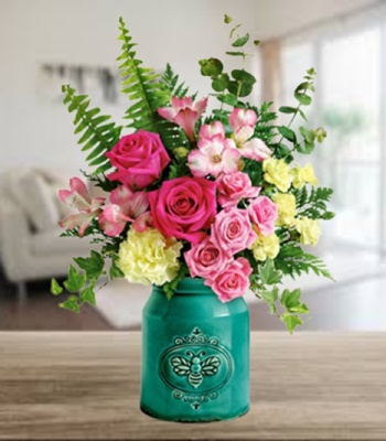 Mix Flowers in Ming Vase