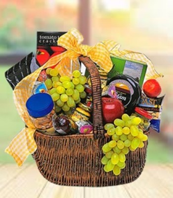 Fresh Fruits and Cheese Basket
