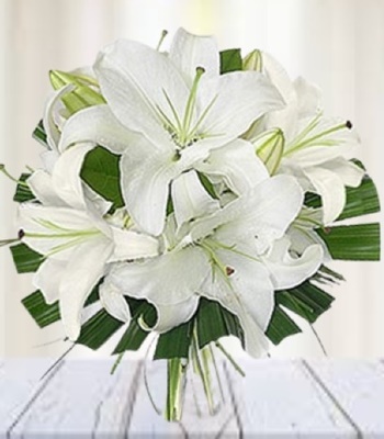 White Lilies Hand-Tied Bouquet