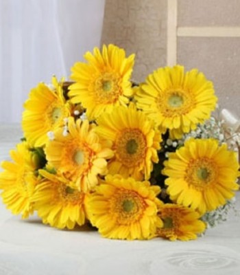 20 Yellow Gerbera Daisy Bouquet