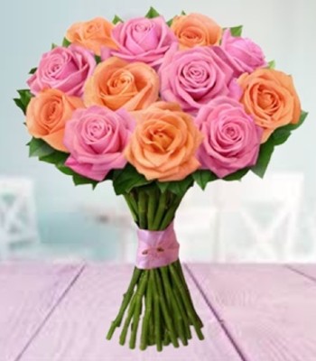 Pink And Peach Rose Bouquet