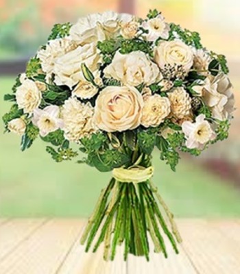 Hand-Tied Bouquet of Roses Carnations and Daffodils
