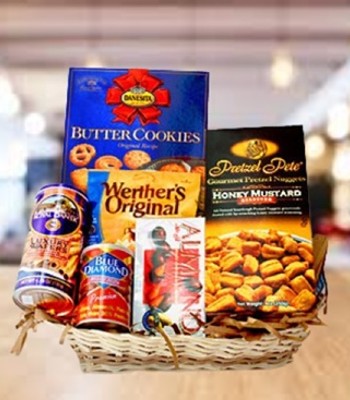 Bon Appetite Snack Basket - Assorted Almond Chocolate, Wafers & Cookies