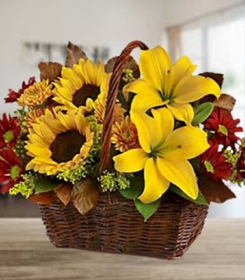 Sunflower and Lily Bouquet