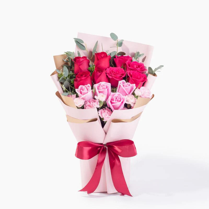 Red and Pink Roses Bouquet