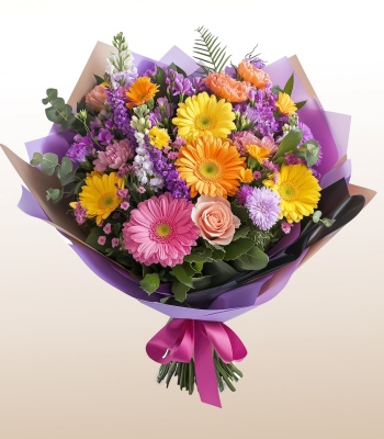 Cheerful Gerbera & Mixed Flowers Bouquet