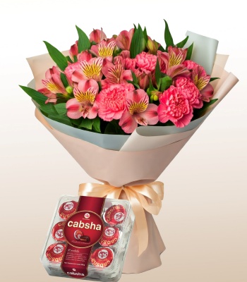 Morning Glow Sunflower & Alstroemeria Mason Jar Bouquet