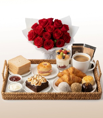 Mother's Day Gourmet Breakfast and Red Roses