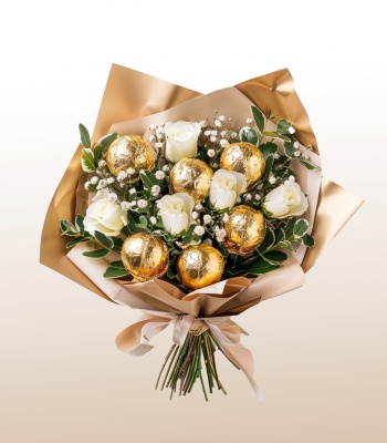 Sweet Love Combo with Roses & Ferrero Rocher Chocolates