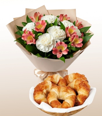 White Carnation & Alstroemeria Bouquet