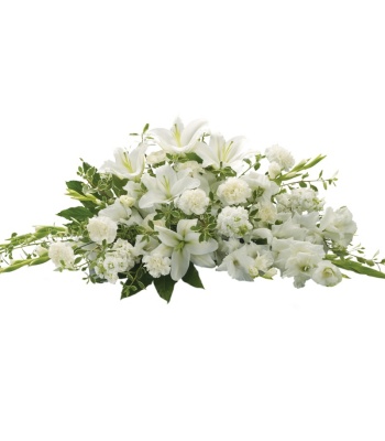 Eternal Peace - White Casket Spray Arrangement