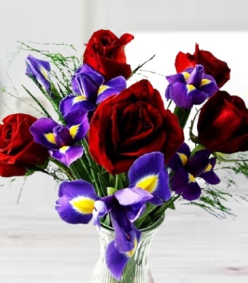 Iris and Rose Bouquet
