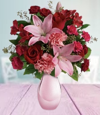 Happy Anniversary Flower Bouquet - Rose & Lily Bouquet