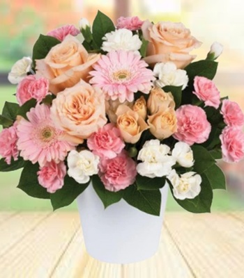 Carnation Flower Bouquet with Roses and Gerberas