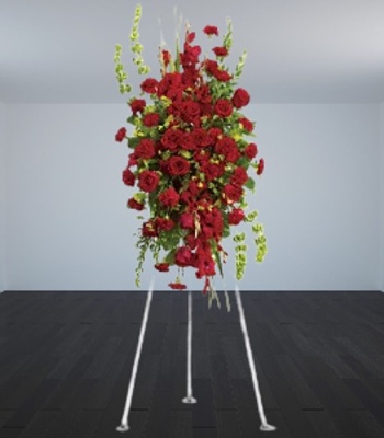 Red Flowers Radiant Standing Spray