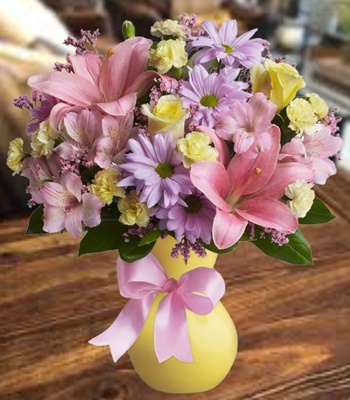 Mix Flowers - Soft Color Rose, Lily and Seasonal Flowers