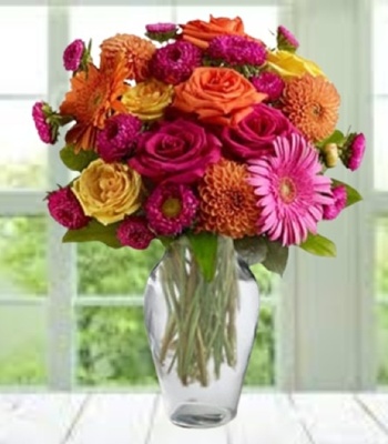 Rose Flower Bouquet with Mix Seasonal Flowers