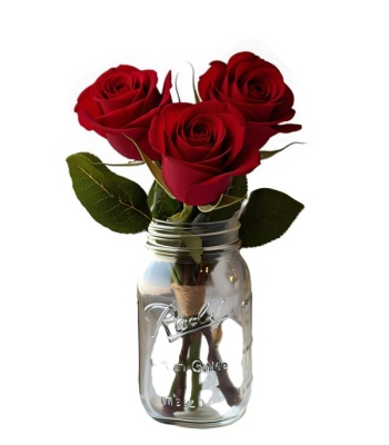 Three Long Stem Red Roses