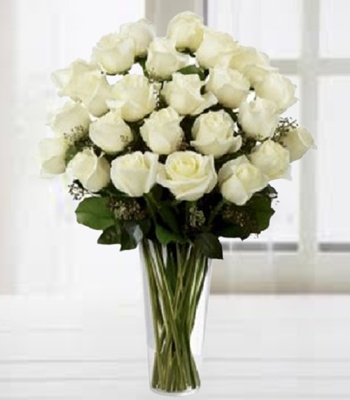 White Sympathy Rose Bouquet
